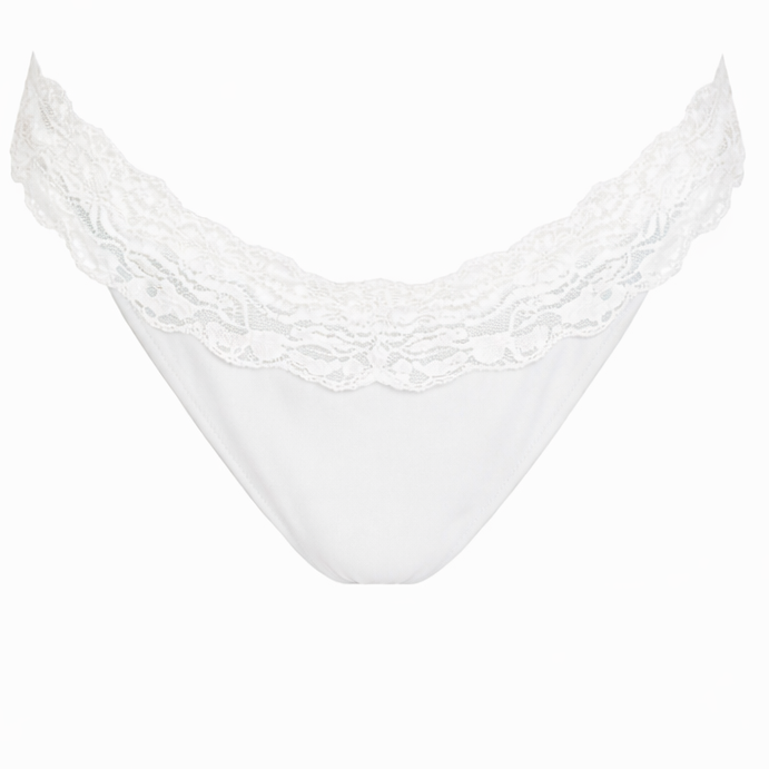Stretch Lace Strap Cheeky Bikini Bottom