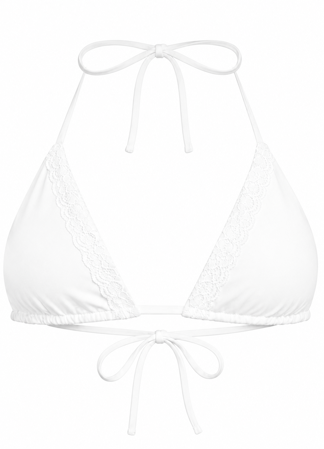 Lace Trim Triangle Bikini Top