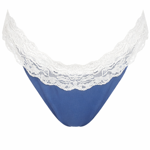 Stretch Lace Strap Cheeky Bikini Bottom