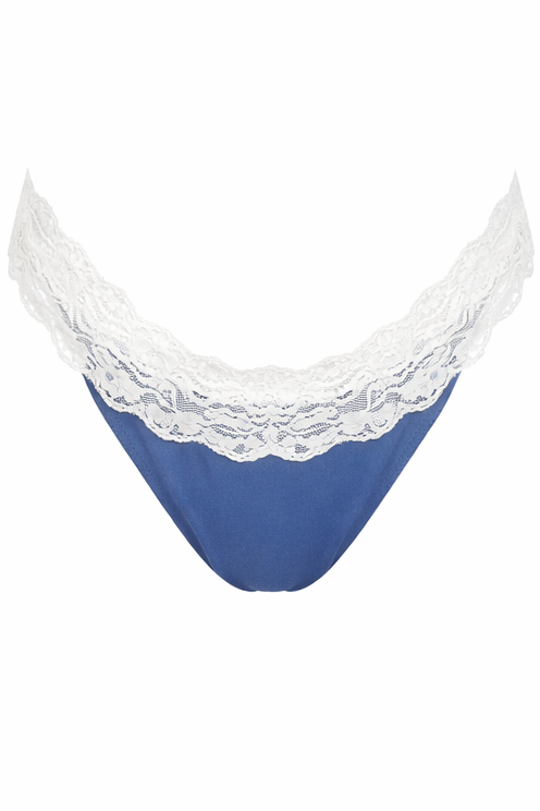 Stretch Lace Strap Cheeky Bikini Bottom