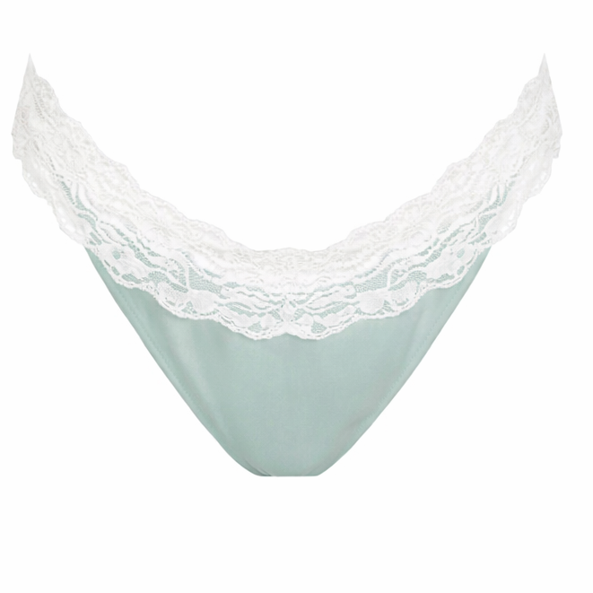 Stretch Lace Strap Cheeky Bikini Bottom
